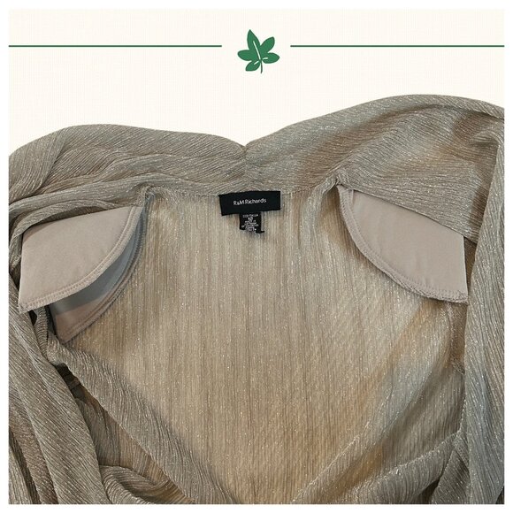 R&M Richards Metallic Champagne Dress & Jacket Set - Size 12 - Picture 7 of 13